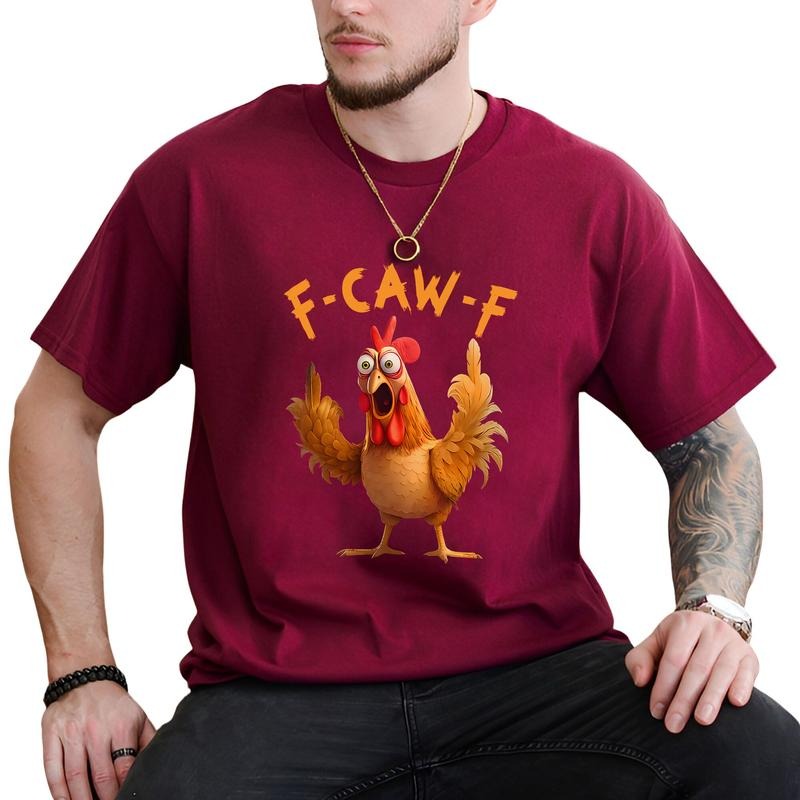 MAPTEES F-Caw-F Rooster Graphic Tee, Funny Chicken T-shirt For Men, Farm Life Sarcastic Shirt, Silly Farm Animal Men Tee,...