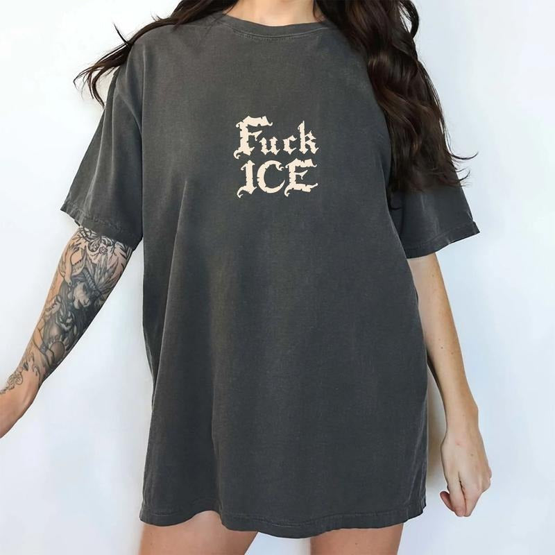 MAPTEES Gothic Resistance Comfort Colors Shirt, Vintage Chinga La Migra Graphic Tee, Abolish Ice T-shirt, No Human Is...