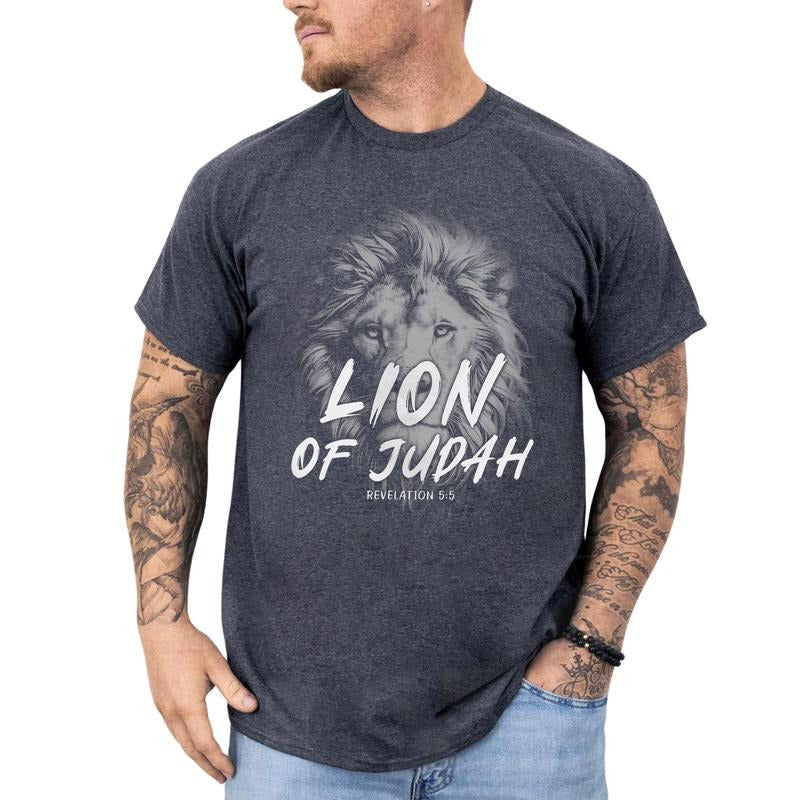 MAPTEES Lion of Judah Graphic Tee, Bible Verse T-shirt For Men, Religious Shirt, Easter Christmas Men Tee, Believer Faith...