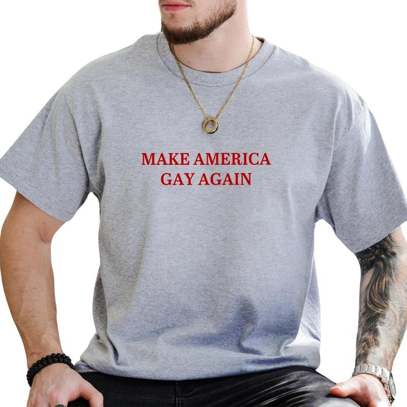MAPTEES Make America Gay Again Graphic Tee, Sarcastic MAGA T-shirt, LGBTQ Shirt, Trans Pride Tee, Pride Month Clothing,...