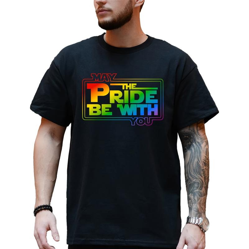 MAPTEES May The Pride Be With You Graphic Tee, Pride Month T-shirt For Men, Rainbow LGBTQ Shirt, Human Rights Men Tee,...