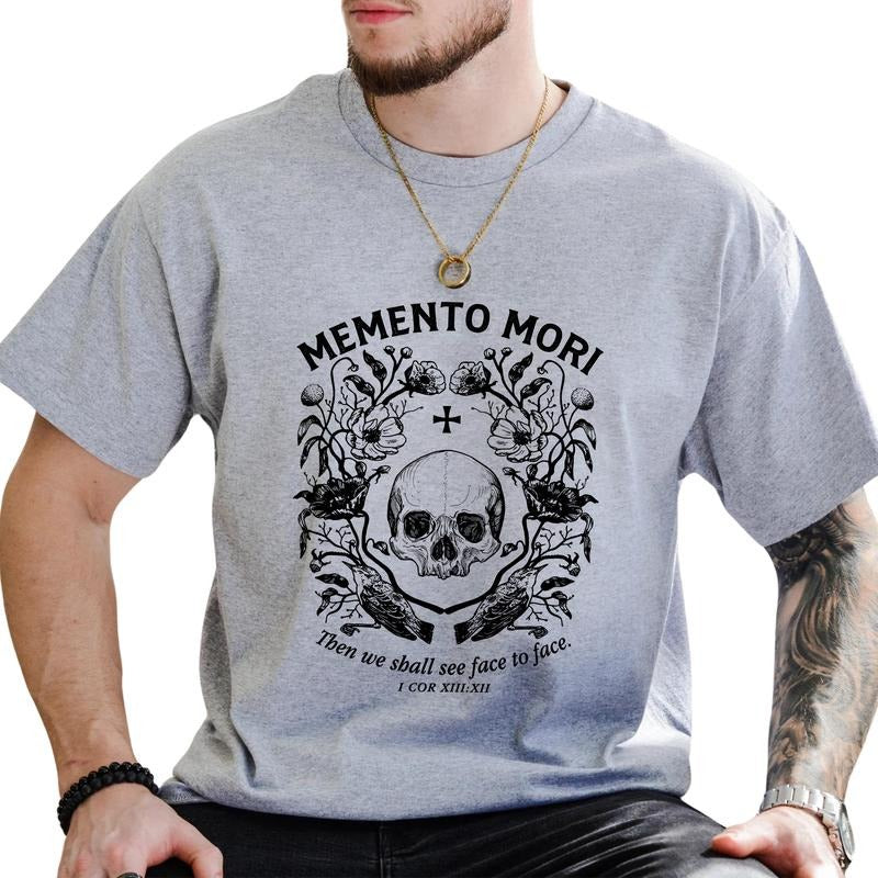MAPTEES Memento Mori Graphic Tee, Skeleton T-shirt For Men, Faith Based Shirt, Jesus Men Tee, God Lovers Men Clothing...