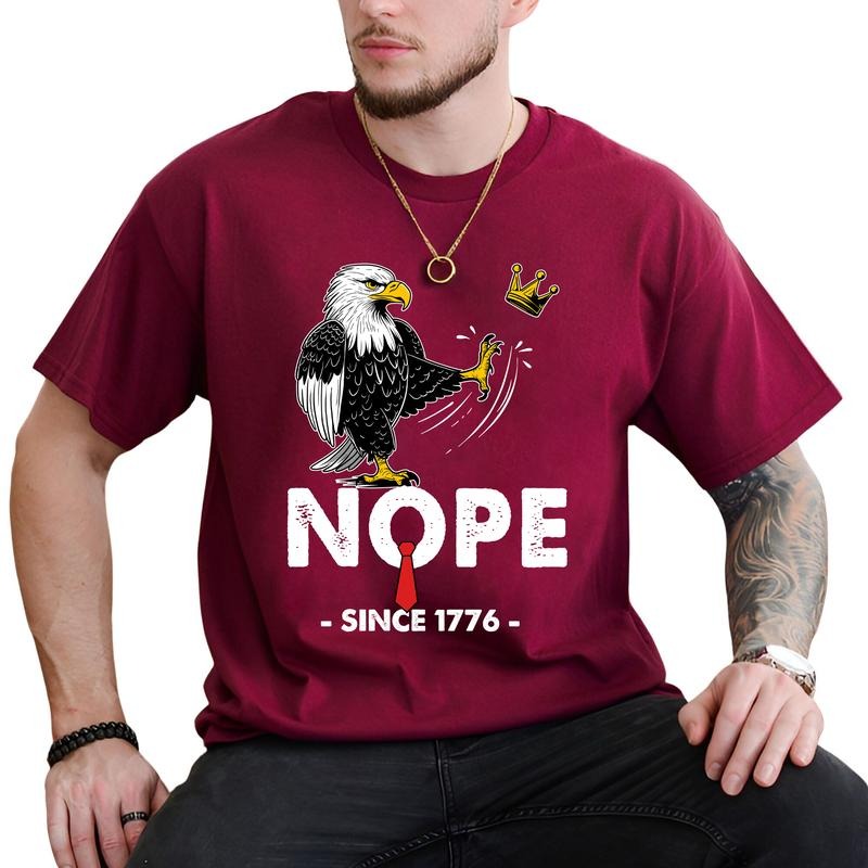 MAPTEES No Kings in America Graphic Tee, Rejecting Kings T-shirt For Men, 8647 Shirt, Nope Bald Eagle Men Tee, Activism...