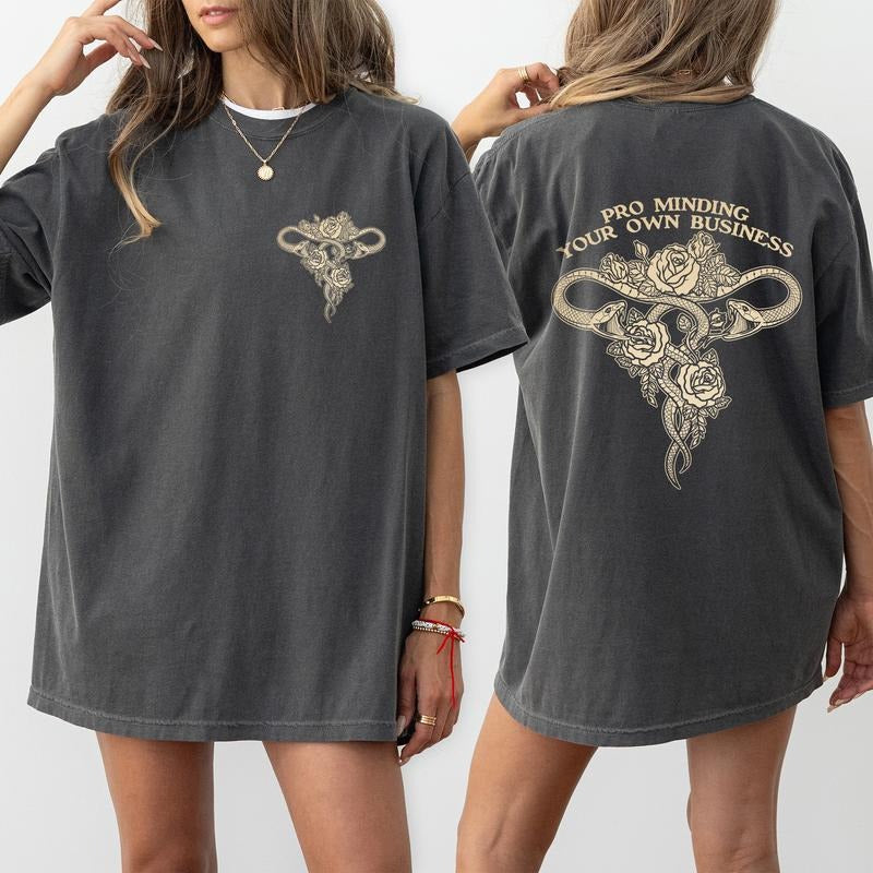 MAPTEES Pro Minding Your Own Business Comfort Colors Shirt, Feminist Graphic Tee, Feminine Energy T-shirt, Feminist...