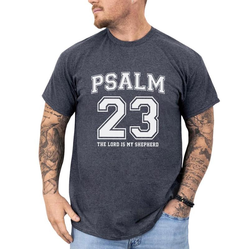 MAPTEES Psalm 23 Graphic Tee, The Lord Is My Shepherd T-shirt For Men, Bible Verse Shirt, Christian Football Style Men...