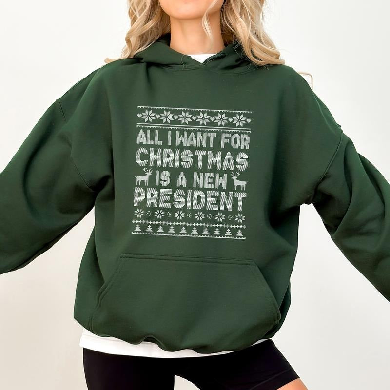 MAPTEES Sarcastic All I Want for Christmas Hoodie, Subtle FDT Pullover Hoodies, 8647 Holiday Graphic Hoodie T-Shirts,...
