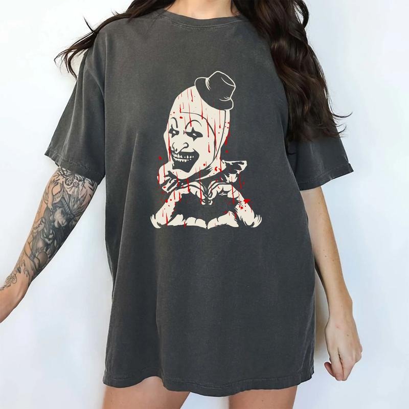 MAPTEES Scary Clown Comfort Colors Shirt, Halloween Clown Graphic Tee, Creepy Horror Shirt, Creepy Circus Clown Outfits,...