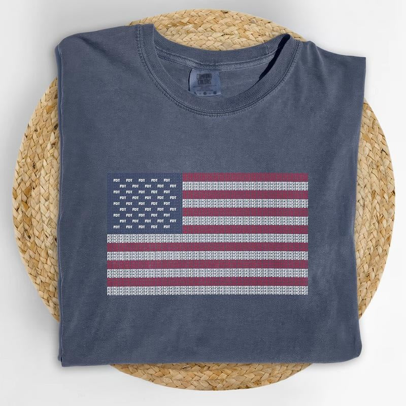 MAPTEES Subtle FDT Comfort Colors Shirt, Sarcastic 4th of July T-shirt, FDT American Flag Graphic Tee, Sarcastic Patriot...