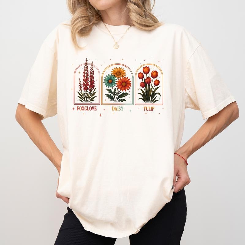 MAPTEES Subtle FDT Comfort Colors Shirt, Sarcastic Foxglove Daisy Tulip T-shirt, Hidden Message Floral Graphic Tee,...