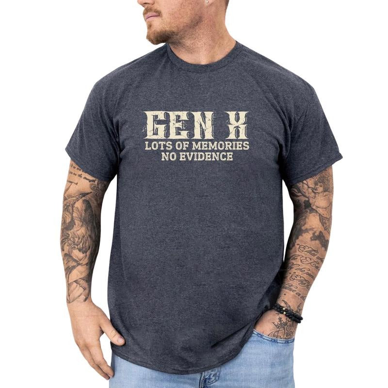 MAPTEES Vintage Gen X Graphic Tee, Retro Gen X Lots Of Memories No Evidence T-shirt For Men, Retro Nostalgia Shirt,...