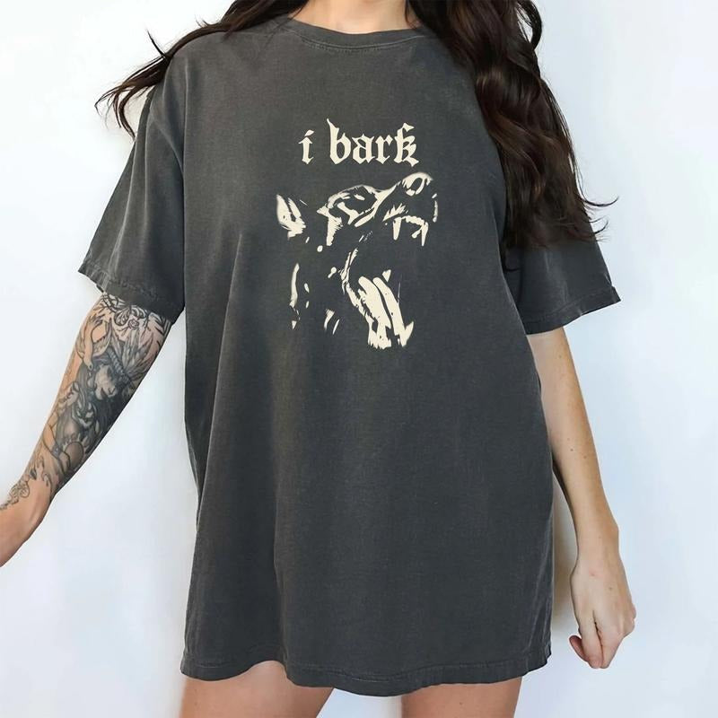 MAPTEES Vintage I Bark Comfort Colors Shirt, Edgy Barking Dog Graphic Tee, Retro Dog Barking Streetwear T-shirt, Bark For...
