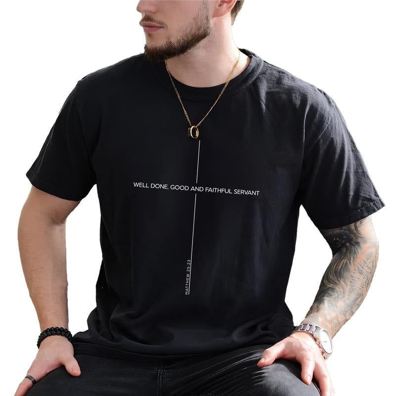 MAPTEES Well Done Good And Faithful Servant Graphic Tee, Christian T-shirt For Men, Freedom Faith Shirt, Life Rights Men...