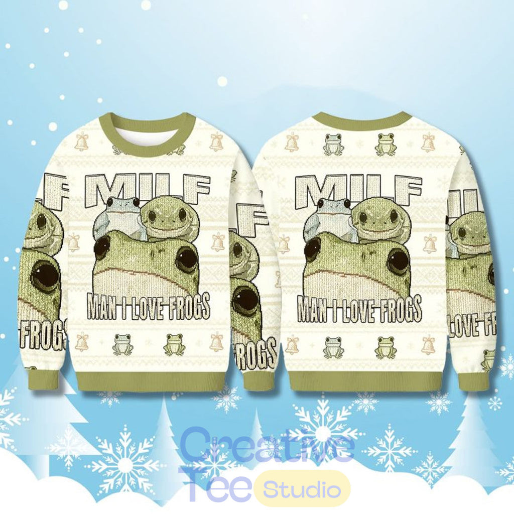 MILF Man I Love Frogs Christmas Ugly Sweater