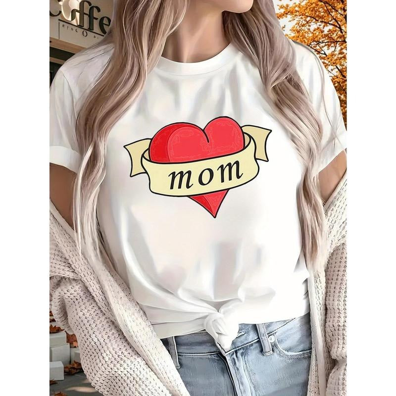 MOM New Women'S Printed T-shirt, Short Sleeves, Four Seasons Can Be Worn for Outdoor, Home, Sports Top Gift Hoodie,...