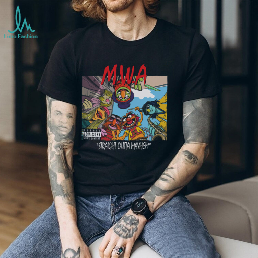 MWA Straight Outta Mayhem Muppets Hip Hop Parody Graphic T Shirt