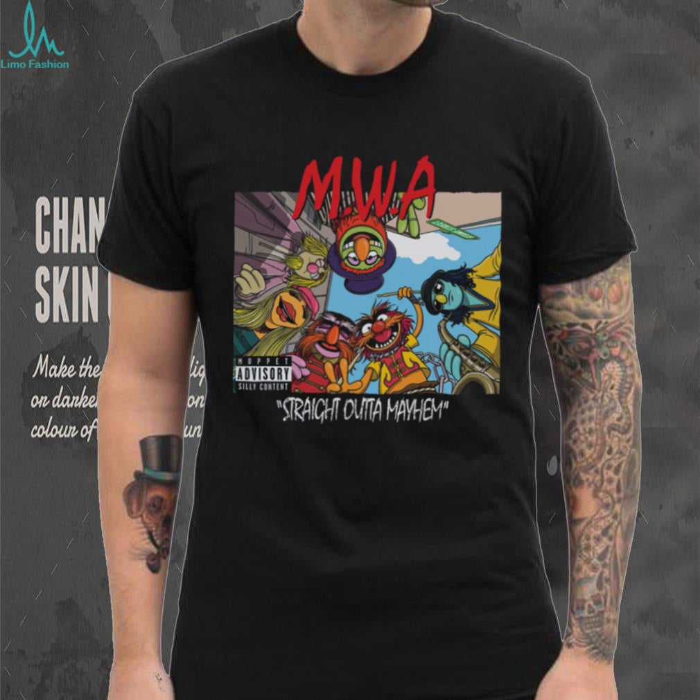 MWA Straight Outta Mayhem Muppets Hip Hop Parody Graphic T Shirt