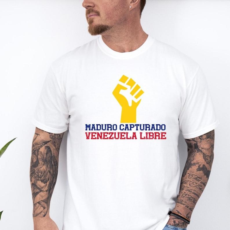 Maduro Captured Shirt, Venezuela Libre Tee, Free Venezuela Tee, Maduro Out Protest Shirt, Venezuelan Freedom Graphic,...