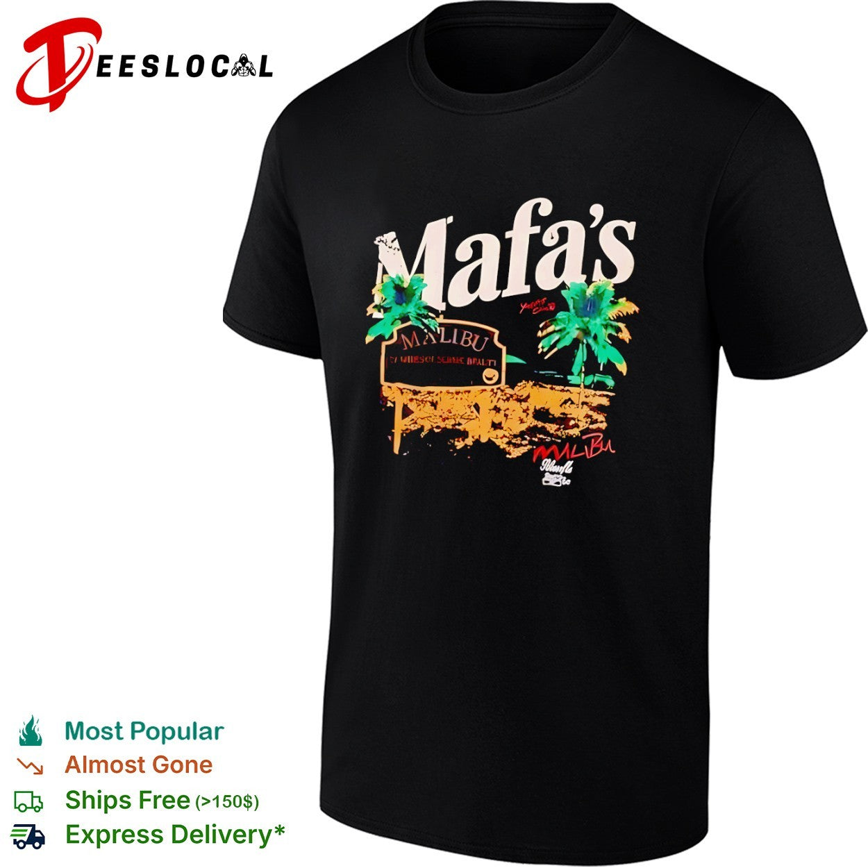 Mafa’s Malibu palm trees 27 miles of scenic beauty shirt