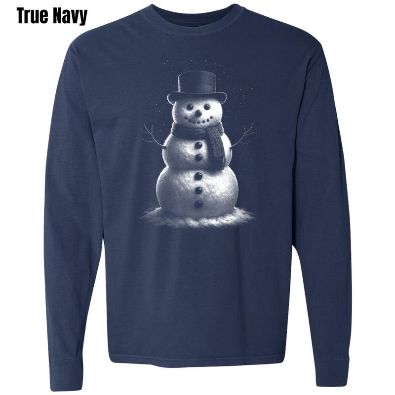 Magic Snowman Comfort Colors Long Sleeve T-Shirt 'SBSNLB' Hoodie, Sweatshirt | PodTeesHub.com
