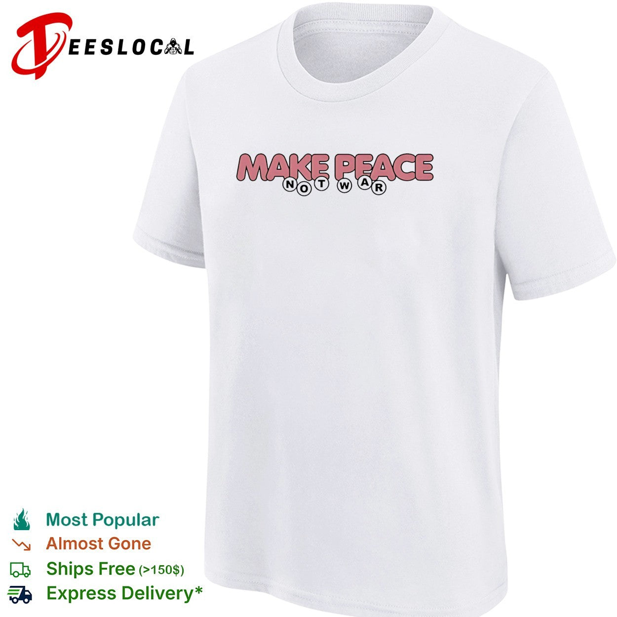 Make peace not war art logo vintage shirt