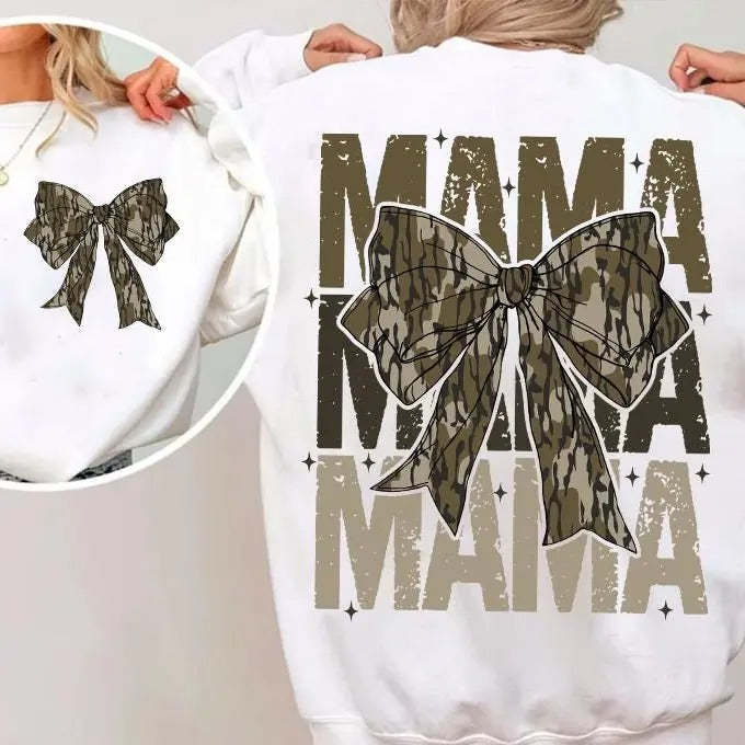 Mama Camo Coquette Bow Shirt, Old School Camo Sweatshirt, Girls Camo Bow Shirt, Retro Hunting, Coquette Bow, Camo Dude Hoodie