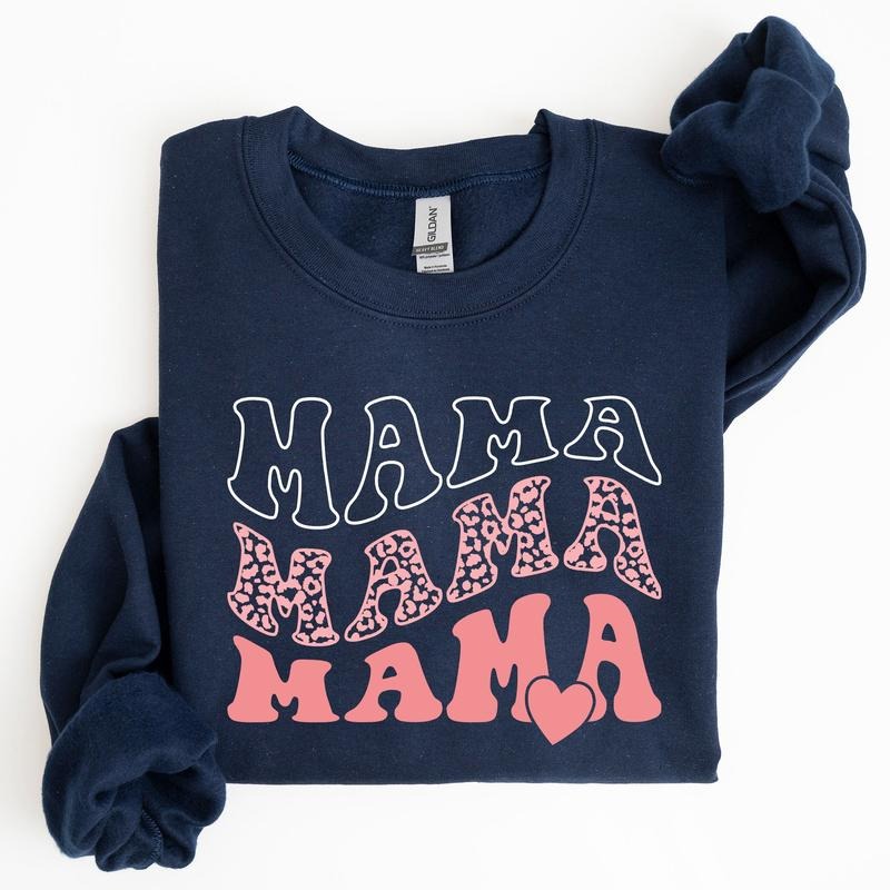 Mama, Leopard, Heart, Mom, Mother's Day Gift Sweatshirt T-Shirts, Hoodie | PodTeesHub.com