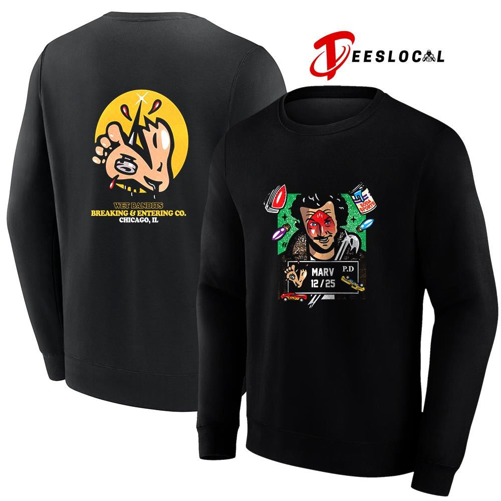 Marv 12 25 Wet Bandits breaking and entering co cartoon Christmas graphic shirt