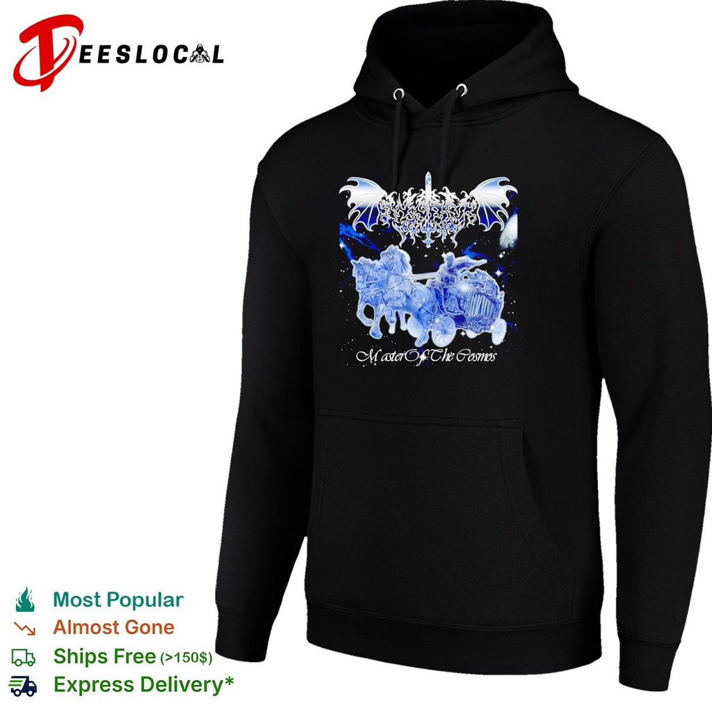 Master of the cosmos ghost chariot horse bat wings metal band shirt
