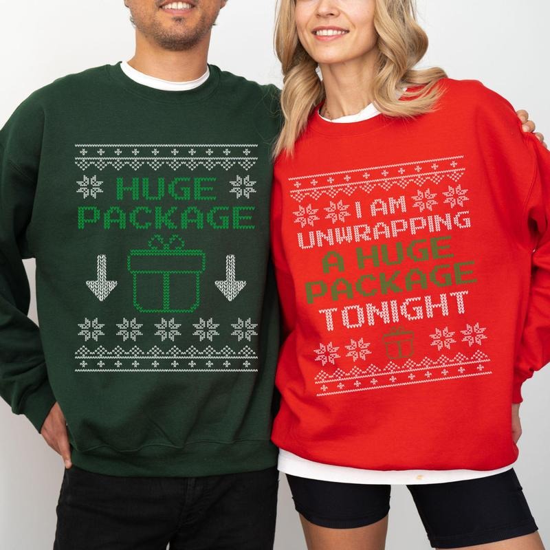 Matching Christmas Couple Shirts, Ugly Christmas Sweatshirts for Couple, Couple Christmas Pajamas, Raunchy His and Hers...