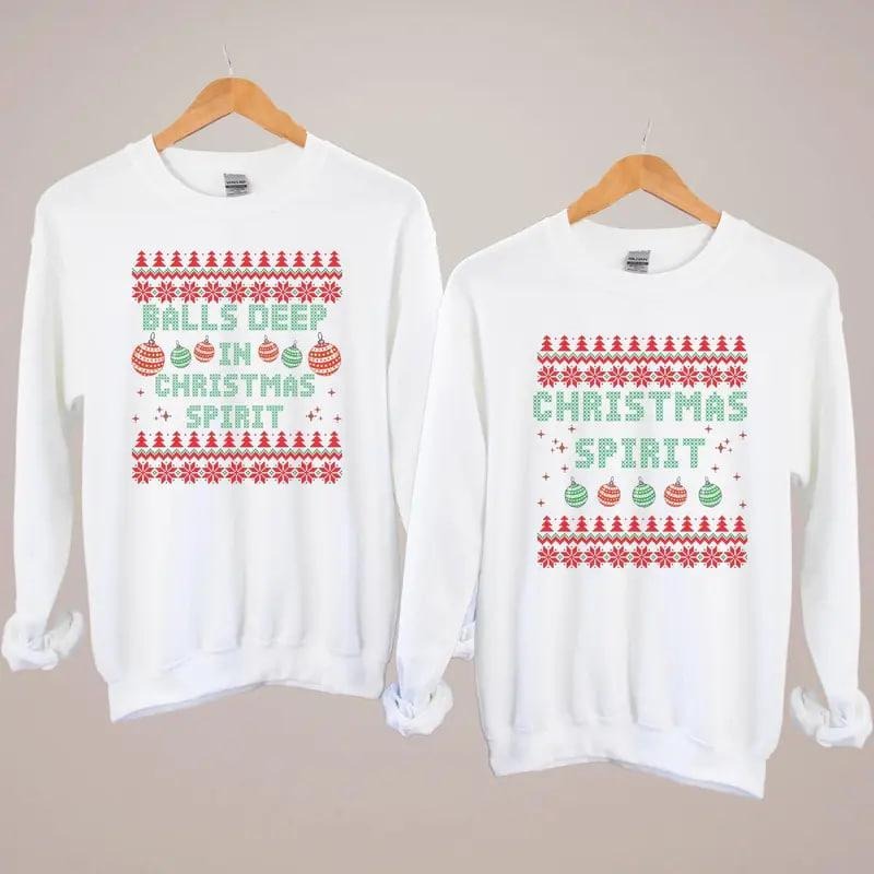 Matching Christmas Sweatshirts, Funny Couples Ugly Christmas Sweater, Couples Ugly Christmas Sweater, Inappropriate...