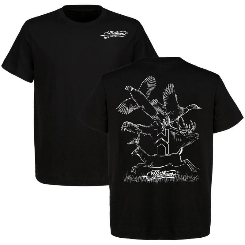 Mathews Hunting Wildlife Game Animal Collage T-shirt, Archery & Hunting Lifestyle Tee, Hunting Gift Shirt, Menswear...