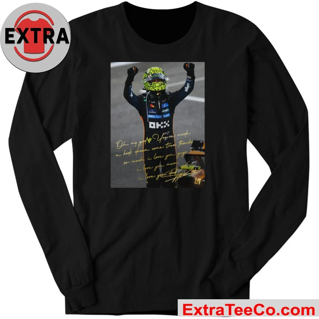 McLaren driver Lando Norris celebrates his victory in the 2025 Formula 1 World Championship Shirt