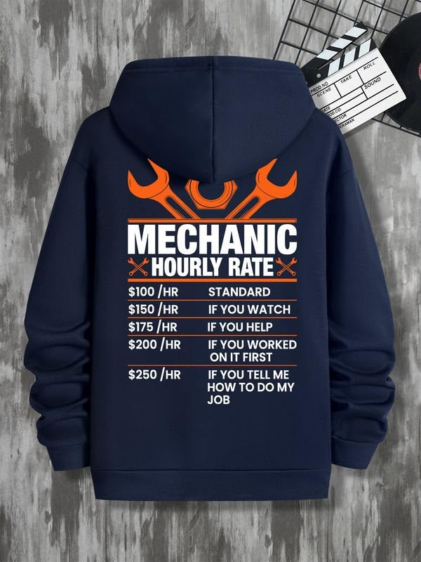 Mechanic Hoodie with Pop Art Print, Fitted Style for Spring & Fall, Ideal for Auto Repair Workshops and Garage Jobs...
