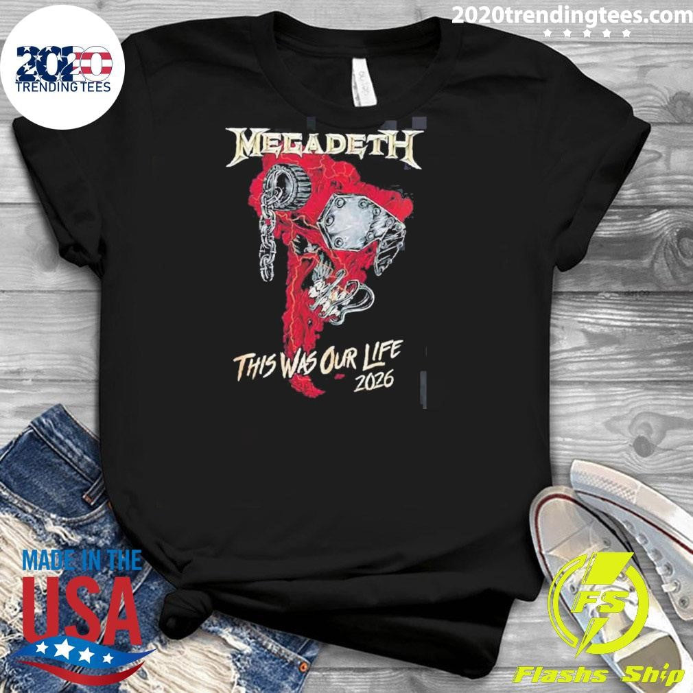 Megadeth This Was Our Life 2026 Latin America Tour Merch Red Vic Rattlehead Metal Collapse With Dates Back Shirt