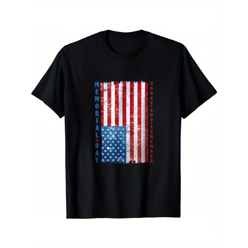 Memorial Day Honor And Remember Distressed USA American Flag Garment-Dyed Heavyweight T-Shirt Men'S T-shirt Casual Comfy...