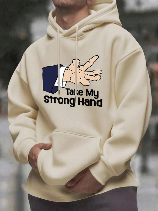 Men & Women Hoodie, Cartoon Hand Graphic Print, Fitted Style, Spring Fall Season, Casual Streetwear, Outdoor Travel...