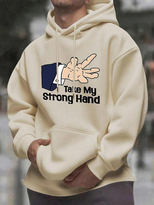 Men & Women Hoodie, Cartoon Hand Graphic Print, Fitted Style, Spring Fall Season, Casual Streetwear, Outdoor Travel...