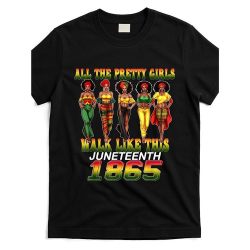 Men & Women Juneteenth 1865 Celebrate Freedom T-Shirt - Vintage Graphic Print with "All The Pretty Walked" Design - Soft...