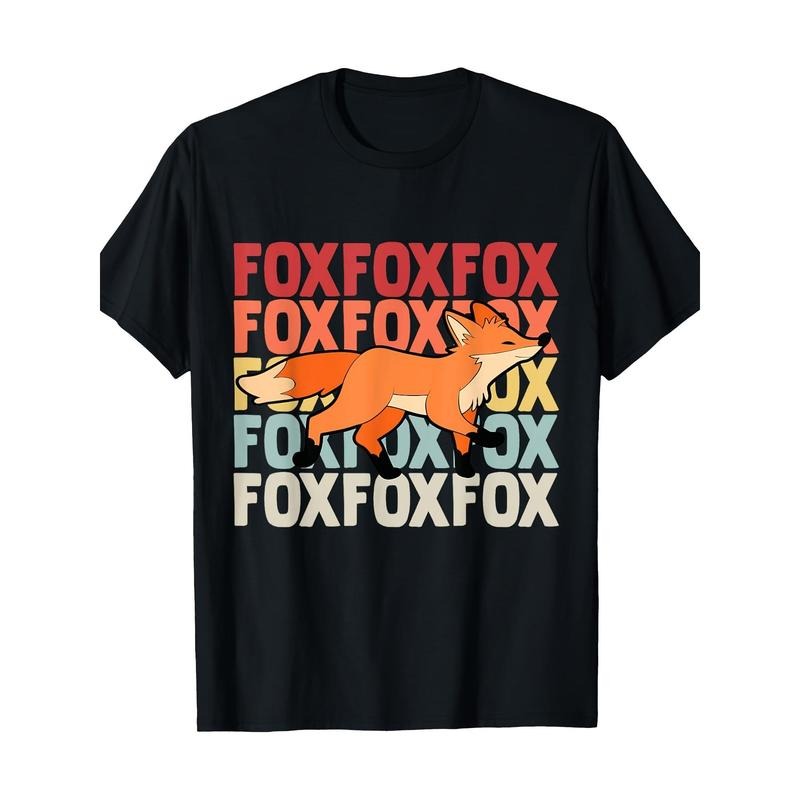 Men'S Women'S All-Season Cotton T-Shirt with Fox Graphic