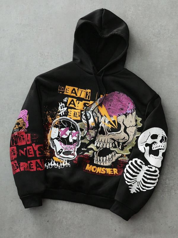 Men's & Women's Hoodie, Monster Print Streetwear Design, Soft Comfortable Fabric, Tiktok Trendy Fashion, Casual Daily...