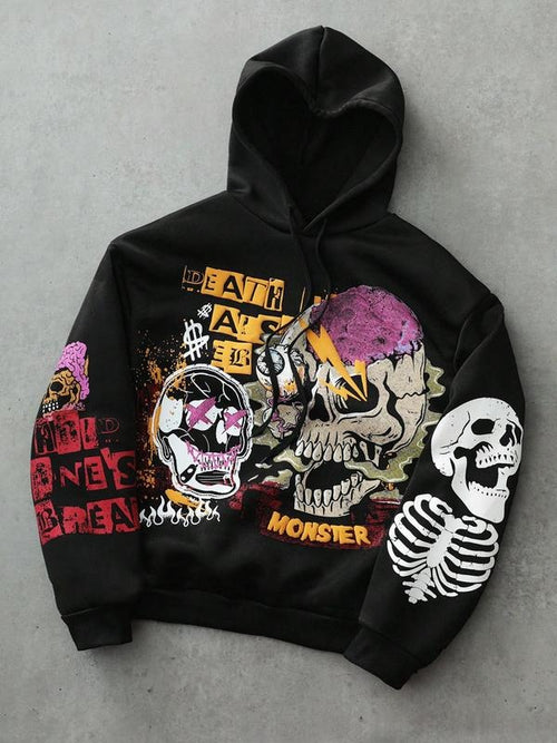 Men's & Women's Hoodie, Monster Print Streetwear Design, Soft Comfortable Fabric, Tiktok Trendy Fashion, Casual Daily...