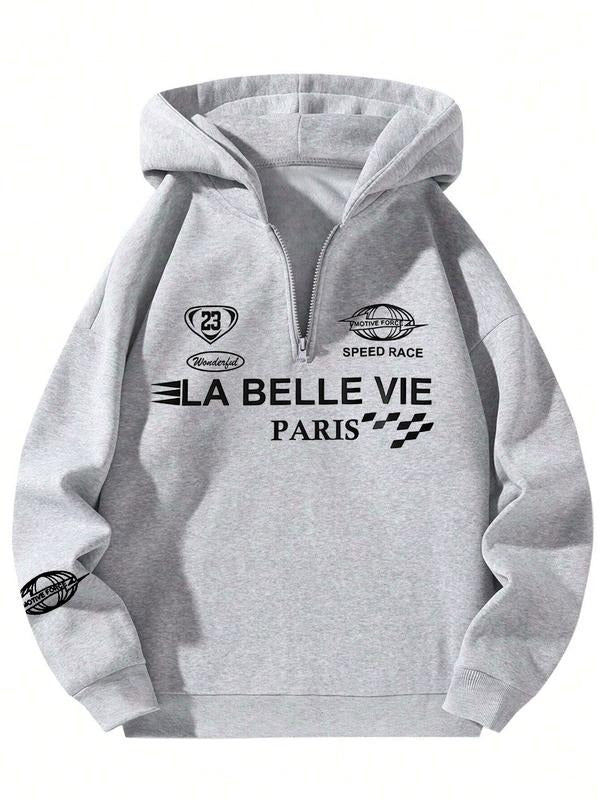 Men's & Women's Street Style Hoodie, Half-Zipper Design, Comfortable Fabric, Tiktok Trending Fashion Piece for Casual...