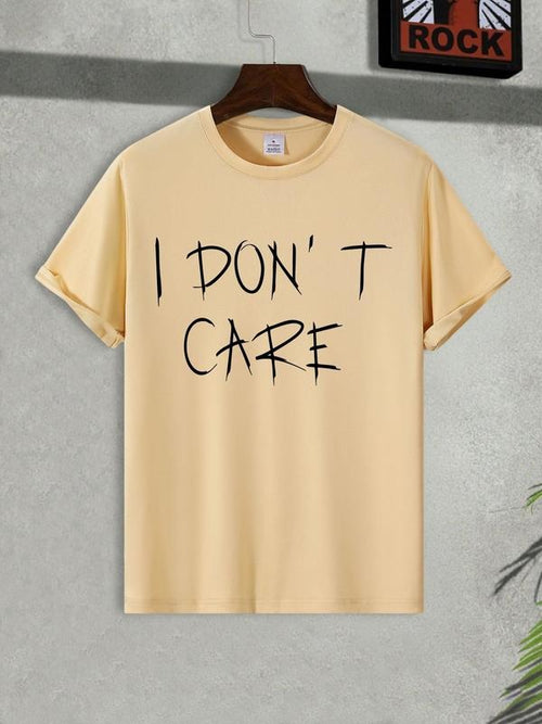 Men's "I Don't Care" Letter Print Short Sleeve Graphic Tee, Regular Fit Casual Round Neck T-shirt for Summer, Men's Top...