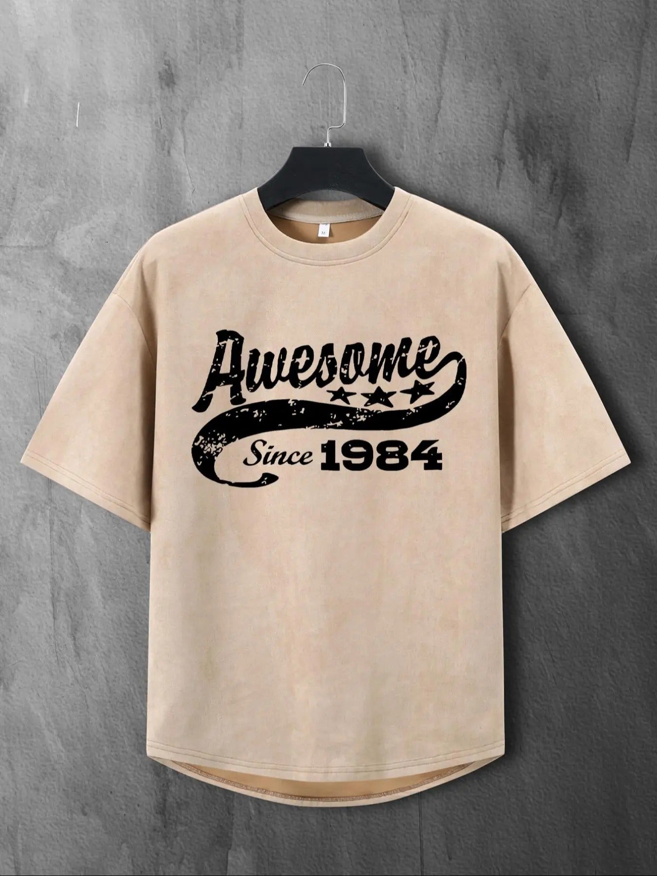 Men's  Letter Print   Tee, Loose Casual Comfy Round Neck Short Sleeve T-shirt for Summer, Men's Top for Daily Wear...