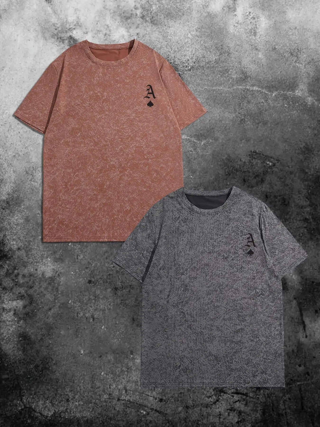 Men's Ace Of Spades Print Round Neck Tee, Regular Fit Casual Comfy Short Sleeve Crew Neck T-shirt for Summer, Men's Top...