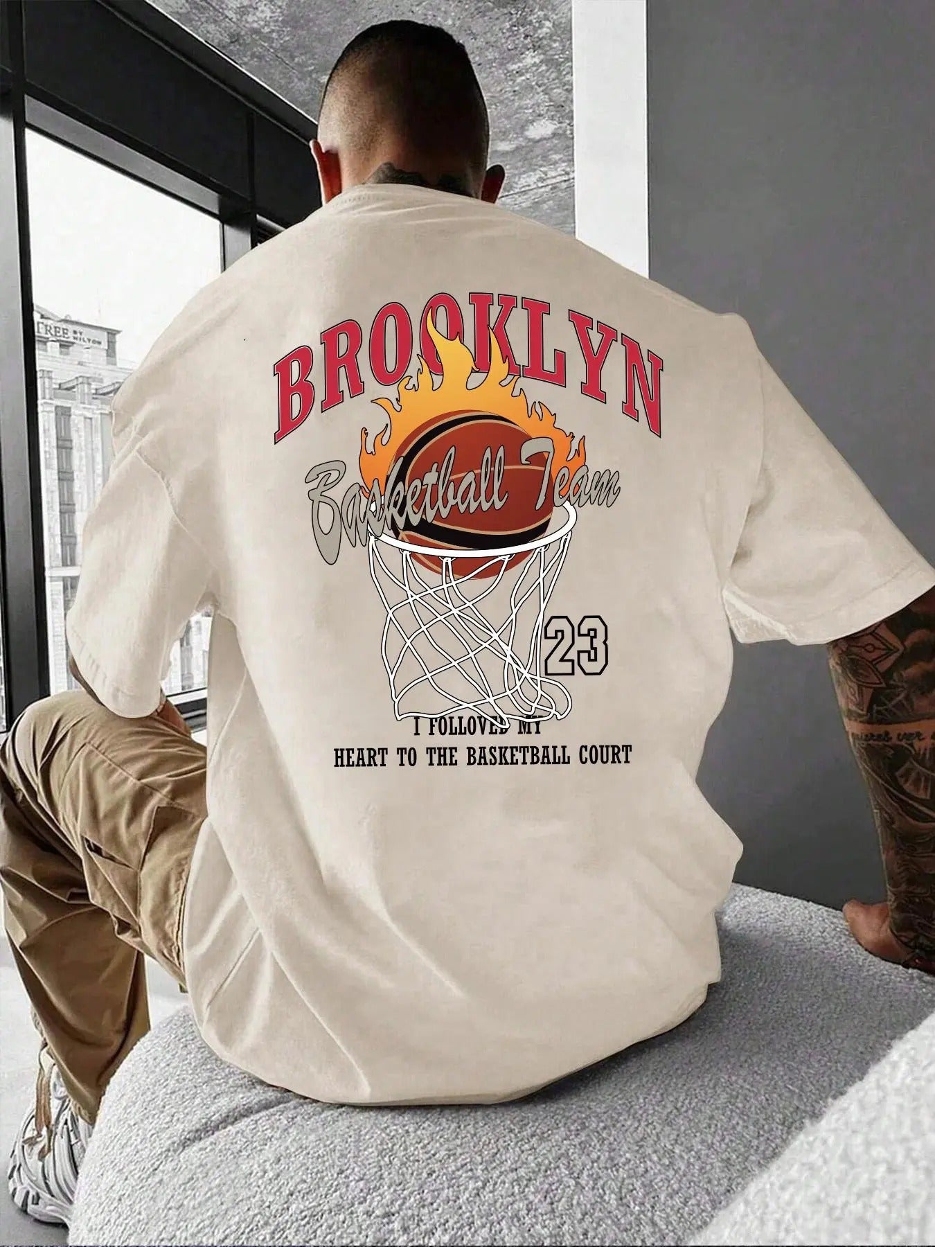 Men's Basketball & Letter Print Round Neck Graphic Tee, Regular Fit Casual Short Sleeve T-Shirt for Summer, Men's Top for...