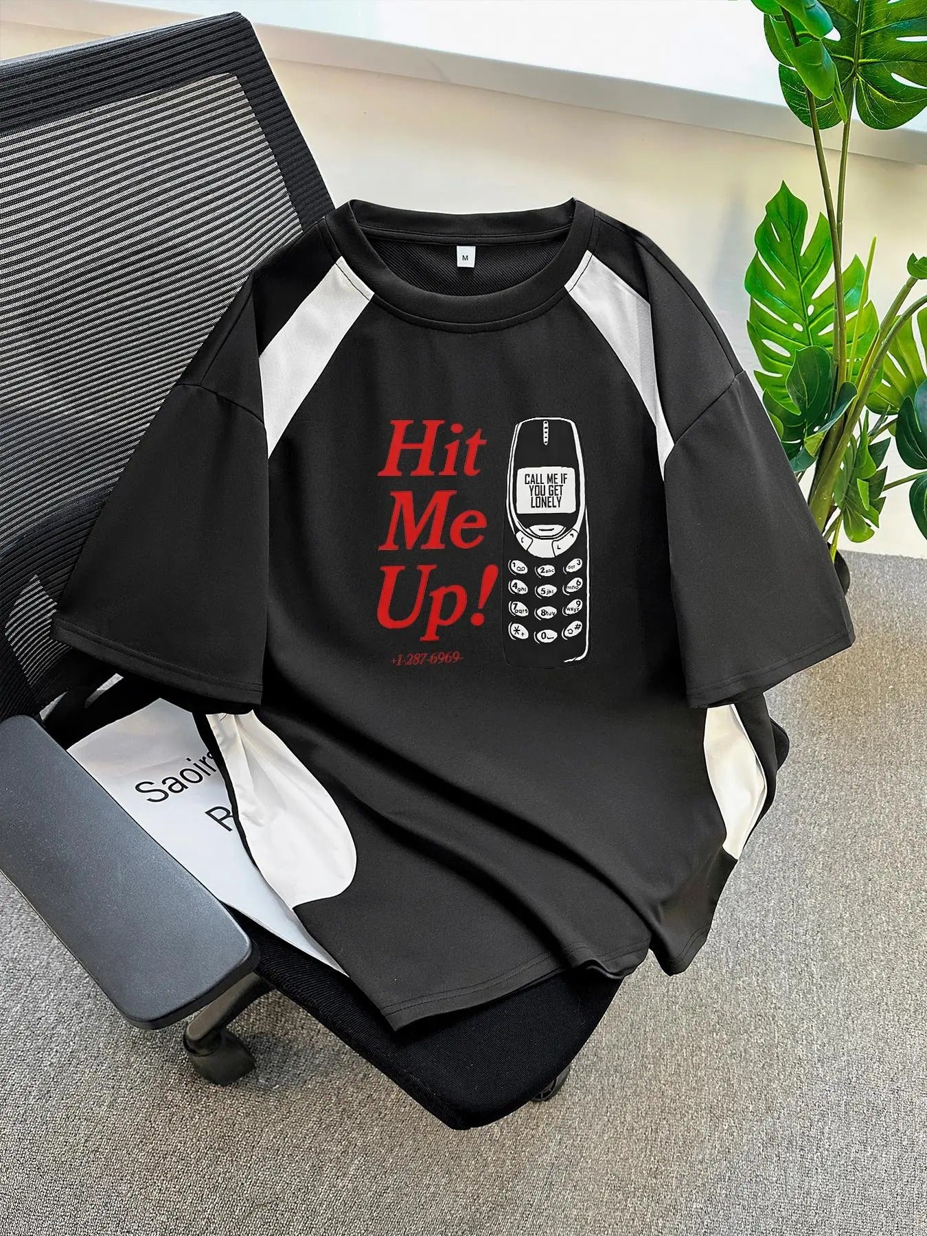 Men's Cartoon & Letter Print Round Neck Tee, Loose Casual Short Sleeve T-shirt for Summer, Men's Top for Daily Wear...