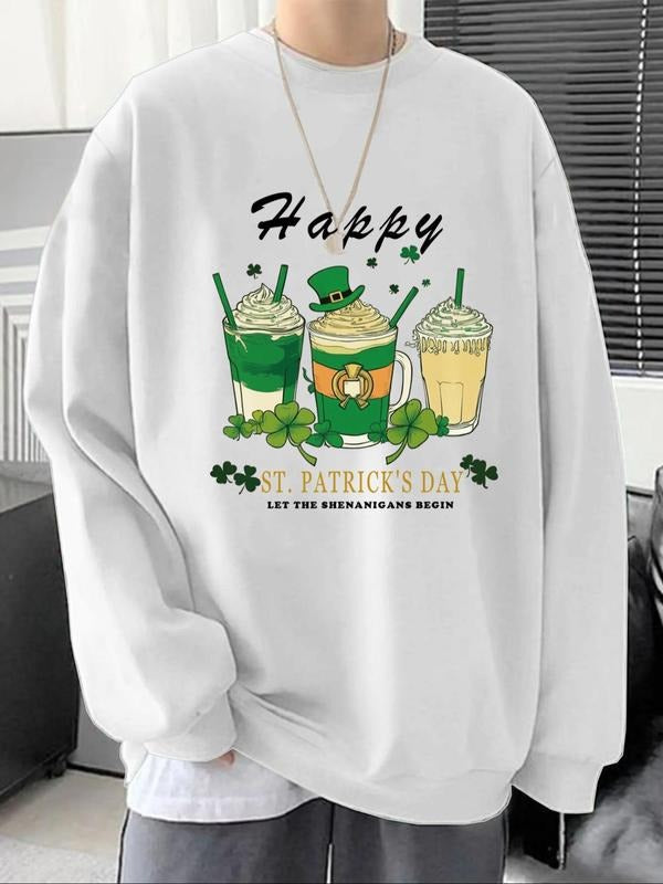 Men's Cartoon Graphic Print Round Neck Sweatshirt, Loose Casual Fashion Drop Shoulder Long Sleeve Pullover, Men's Fall &...