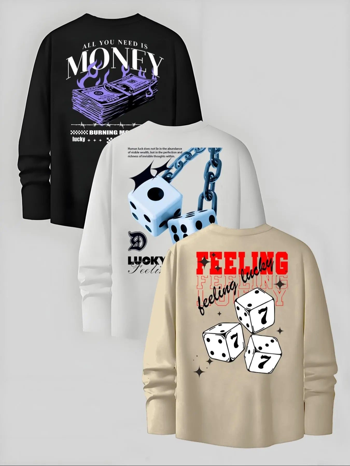 Men's Cartoon Print Long Sleeve Tee, Regular Fit Casual Comfy Round Neck T-shirt for Fall, Men's Top for Daily Wear...