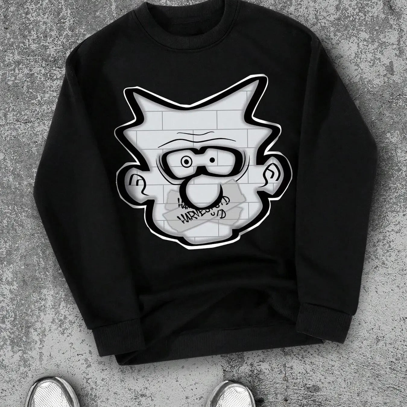 Men's Cartoon Print Round Neck Sweatshirt, Regular Fit Casual Long Sleeve Crew Neck Pullover for Fall & Winter, Men's...